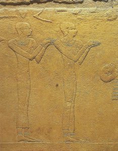 La danza en el Antiguo Egipto. Mujeres llevando el ritmo con sus palmas. Mastaba de Kagemni. Saqqara.